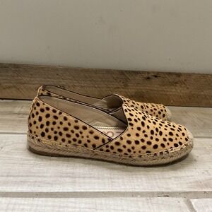 Sam Edelman Kesia Animal Print Leather Slip-On Espadrilles Size 9.5 Casual